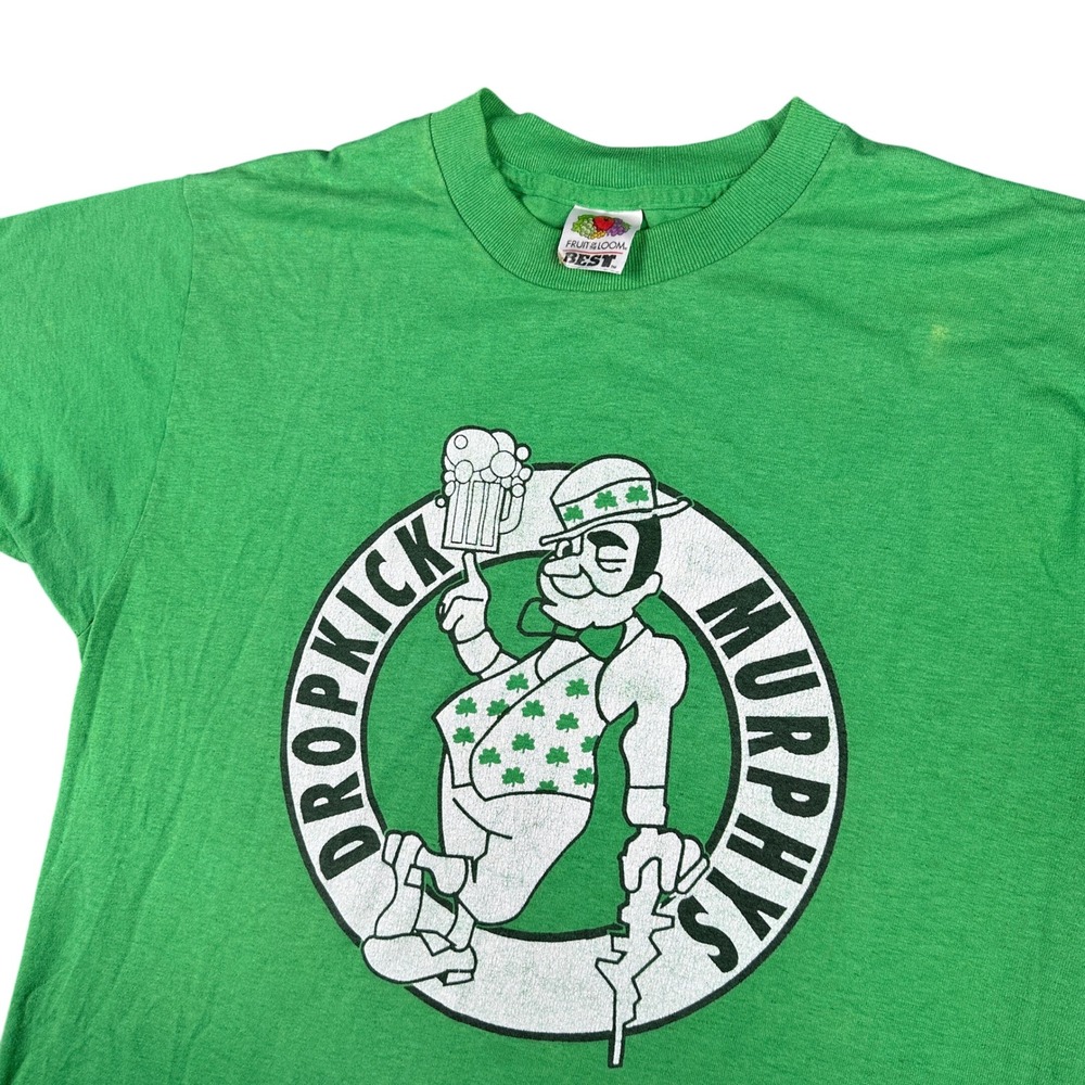 Vintage Dropkick Murphys Boston Celtics Punk Band Tee Green 90s Shirt Medium